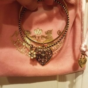 Vintage Floral Juicy Couture Bangle Bracelets Matching Set of 2